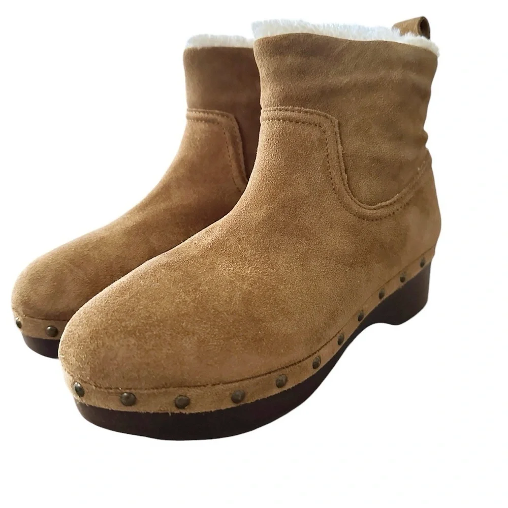 NIB MADEWELL The Marceline Clog Boot in Shearling Toffee Size 5